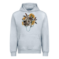 Heather Grey Boho wolf skull Urban Hoodie - RanaPortraitStore