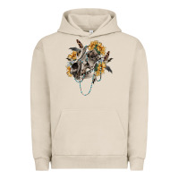 Pigment French Oak Boho wolf skull Urban Hoodie - RanaPortraitStore