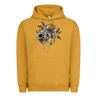 Pigment Peanut Butter Boho wolf skull Urban Hoodie - RanaPortraitStore