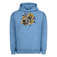 Pigment Pebble Blue Boho wolf skull Urban Hoodie - RanaPortraitStore
