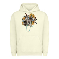 Pigment Pistachio Boho wolf skull Urban Hoodie - RanaPortraitStore