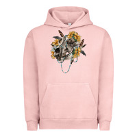Pigment Salmon Boho wolf skull Urban Hoodie - RanaPortraitStore