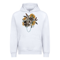 White Boho wolf skull Urban Hoodie - RanaPortraitStore