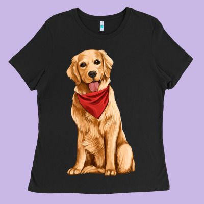 Golden Retriever Ladies Tee Designed By Artiststas