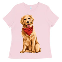 Bubblegum Pink golden retriever Ladies Tee - Artiststas
