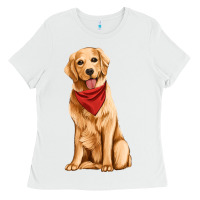 White golden retriever Ladies Tee - Artiststas