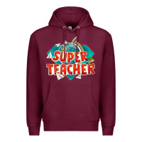 Burgundy super teacher Premium Hoodie - texasbilliewilder