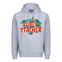 Heather Grey super teacher Premium Hoodie - texasbilliewilder