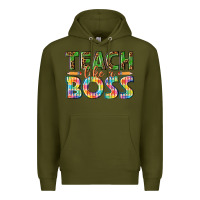 Army Green teach like a boss Premium Hoodie - texasbilliewilder