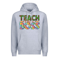 Heather Grey teach like a boss Premium Hoodie - texasbilliewilder