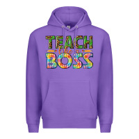 Purple teach like a boss Premium Hoodie - texasbilliewilder