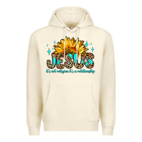 Sandshell jesus it s not religion it s a relationship Premium Hoodie - Zillion Design Studio