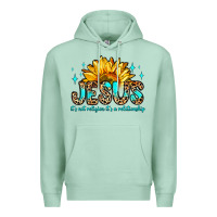 Seafoam jesus it s not religion it s a relationship Premium Hoodie - Zillion Design Studio