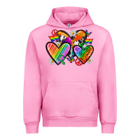 Fuchsia Pink pride hearts Urban Hoodie - texasbilliewilder