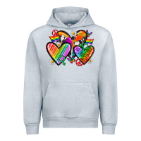 Heather Grey pride hearts Urban Hoodie - texasbilliewilder