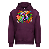 Mauve Wine pride hearts Urban Hoodie - texasbilliewilder