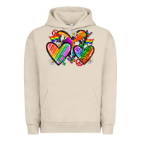 Pigment French Oak pride hearts Urban Hoodie - texasbilliewilder