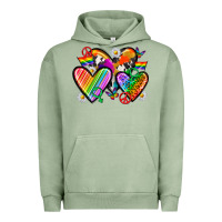 Pigment Oil Green pride hearts Urban Hoodie - texasbilliewilder