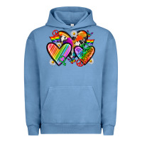 Pigment Pebble Blue pride hearts Urban Hoodie - texasbilliewilder