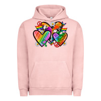 Pigment Salmon pride hearts Urban Hoodie - texasbilliewilder