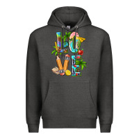 Charcoal Heather summer love teacher Premium Hoodie - texasbilliewilder