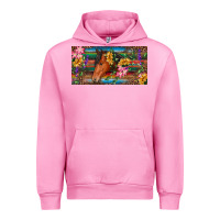 Fuchsia Pink Brown horse with flowers and leopard Urban Hoodie - RanaPortraitStore