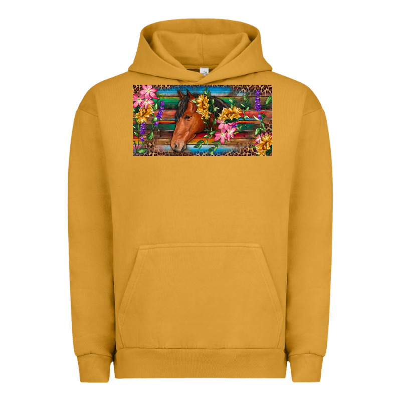 Brown Horse With Flowers And Leopard Urban Hoodie by RanaPortraitStore | Teevron