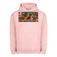 Pigment Salmon Brown horse with flowers and leopard Urban Hoodie - RanaPortraitStore