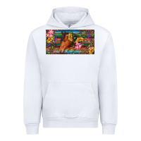 White Brown horse with flowers and leopard Urban Hoodie - RanaPortraitStore