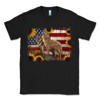 Black American Wolves with Sunflower Background Png Classic Tee - Jasminsmagicworld