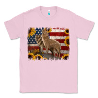 Bubblegum Pink American Wolves with Sunflower Background Png Classic Tee - Jasminsmagicworld