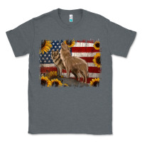 Charcoal Heather American Wolves with Sunflower Background Png Classic Tee - Jasminsmagicworld