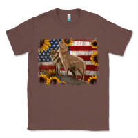 Chestnut American Wolves with Sunflower Background Png Classic Tee - Jasminsmagicworld