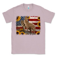 Lilac American Wolves with Sunflower Background Png Classic Tee - Jasminsmagicworld