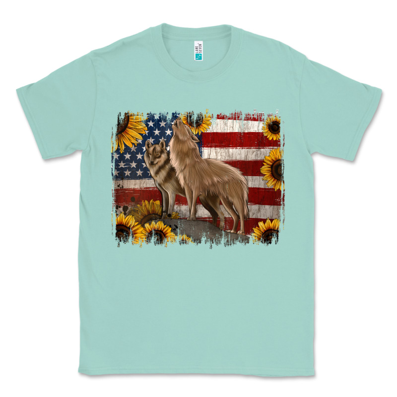 American Wolves With Sunflower Background Png Classic Tee by Jasminsmagicworld | Teevron