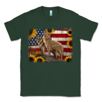 Sports Green American Wolves with Sunflower Background Png Classic Tee - Jasminsmagicworld