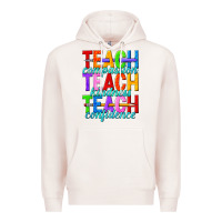 Pale Pink teach compassion teach kindness teach confidence Premium Hoodie - texasbilliewilder