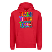 Red teach compassion teach kindness teach confidence Premium Hoodie - texasbilliewilder