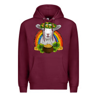Burgundy st patricks day baby sheep shamrocks gold rainbow Premium Hoodie - RanaPortraitStore
