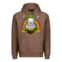 Chestnut st patricks day baby sheep shamrocks gold rainbow Premium Hoodie - RanaPortraitStore