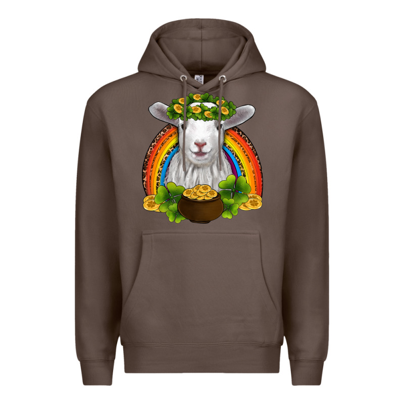 St Patricks Day Baby Sheep Shamrocks Gold Rainbow Premium Hoodie by RanaPortraitStore | Teevron