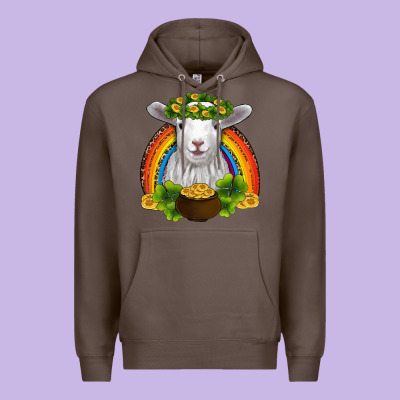 St Patricks Day Baby Sheep Shamrocks Gold Rainbow Premium Hoodie Designed By Ranaportraitstore
