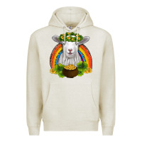 Oatmeal Heather st patricks day baby sheep shamrocks gold rainbow Premium Hoodie - RanaPortraitStore