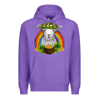 Purple st patricks day baby sheep shamrocks gold rainbow Premium Hoodie - RanaPortraitStore