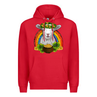 Red st patricks day baby sheep shamrocks gold rainbow Premium Hoodie - RanaPortraitStore
