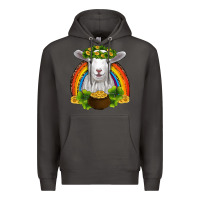 Smoke st patricks day baby sheep shamrocks gold rainbow Premium Hoodie - RanaPortraitStore