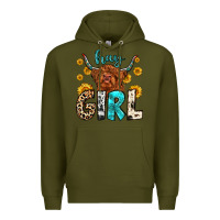 Army Green hay girl Premium Hoodie - Zillion Design Studio