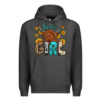 Charcoal Heather hay girl Premium Hoodie - Zillion Design Studio