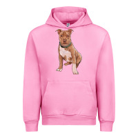 Fuchsia Pink Brown Pitbull Urban Hoodie - RanaPortraitStore