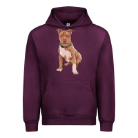Mauve Wine Brown Pitbull Urban Hoodie - RanaPortraitStore